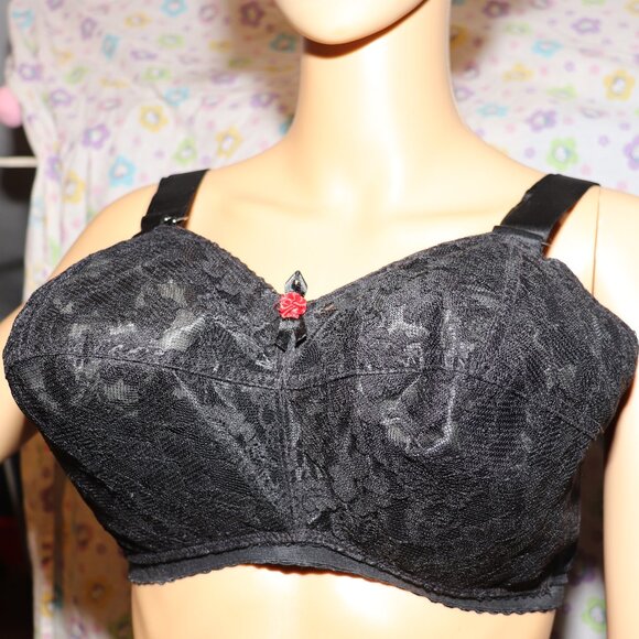 Vintage 1950's Black Lace  Bullet Bra by Lady Cameo Dallas 34 HH - Picture 5 of 9